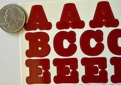 DEEP RED 3/4” ALPHABET Stickers(2 sheet)Making Memories •Letters•Number•Words