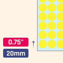 2000 Yellow Round Dot Stickers – 3/4 Inch Self-Adhesive Labels for Versatile Use