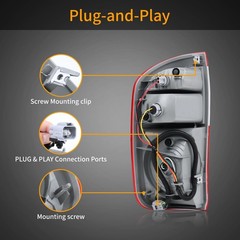 Tail Light Assembly Compatible with 2004-2006 Toyota Tundra Double Cab Tail l…