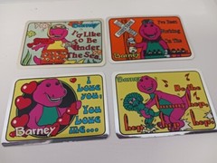 Vintage Stickers Lot of 15 BARNEY FOIL MYLAR Vending Machine Sticker VTG 1992