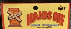 Vintage HTF Russ Super Stick -Ons HANDS OFF Puffy Stickers NIP