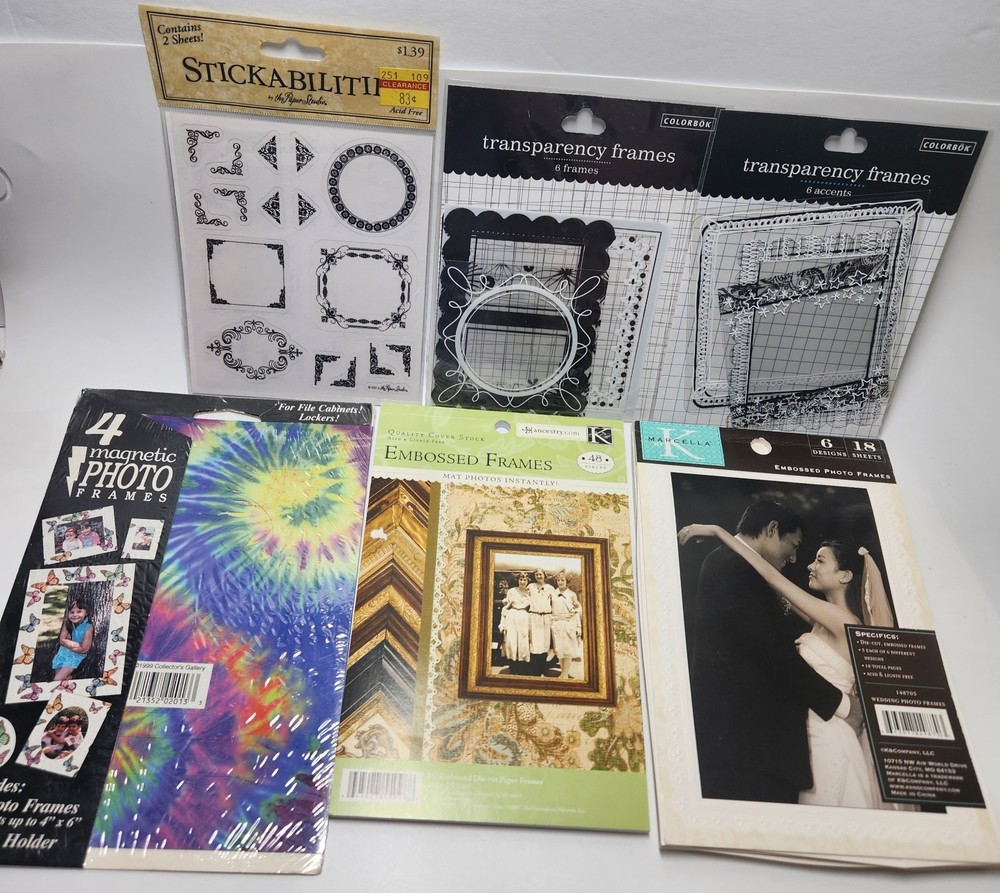 Scrapbook Frames Lot New And Used Packages Paper Frames Assorted Shapes Sizes
