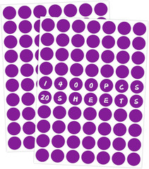 1400 PCS Purple Circle Dot Stickers 3/4″ round Color Coding Label Stickers