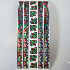 Vintage Frances Meyer Stained Glass Holly Border Sticker Roll Lot of 23 Sheets