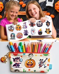 100 Pcs Halloween Party Favors Stickers Waterproof Decals for Water Bottles