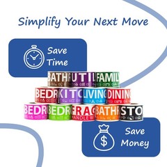 Home Moving Labels – 600 Color-Coded Stickers (50 Each for 12 Rooms) – Organize