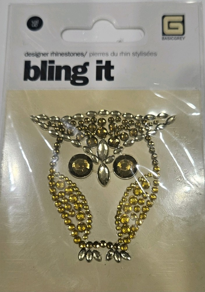 basic grey bling it OWL gold 2×2