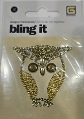 basic grey bling it OWL gold 2×2
