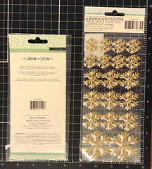 Crate Paper SNOW and COCOA Adhesive Gold Wreaths or Gold Glitter Snowflakes