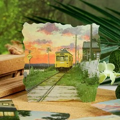 15 pcs Countryside Landscape Sunset Stickers DIY Scrapbook Journal Aesthetic