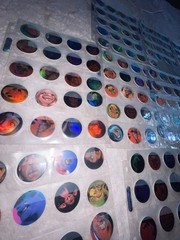Large Lot Round Holographic Cartoon Stickers, Assorted Multicolor Mixed Designs