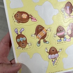 HTF Hallmark VTG Chocolate Eggs Sticker Sheet Scratch & Sniff 1984 80s Easter