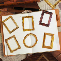 180Pcs Scrapbook Frames,Frame Stickers for Junk Journal,Pasteable Vintage Scrapb