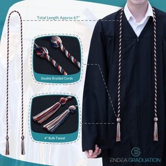 Endea Graduation Single Honor Cord Three-Color (Navy Blue/Red/White)