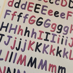 Lot 7 Sheets NON-ADHESIVE Alphabet Letters Numbers Pink Blue Pastel More Vintage