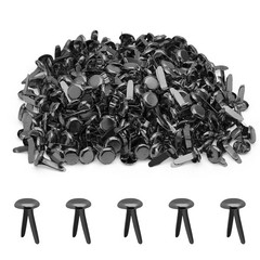 300 PCS Black Mini Round Brads 8 x 12mm Metal Paper Fasteners for Crafting