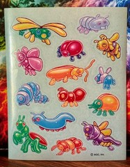 Vintage American Greeting Cards Forget-Me-Not Bugs & Insects Sticker Sheet