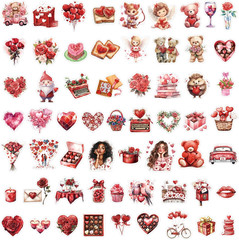200 Pcs Valentines Day Heart Stickers for Journals Cards Gift Wrapping Scrapbook