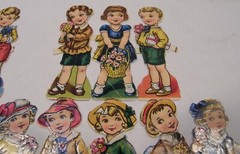 LOT VINTAGE PZB PAUL B ZOECKE CHROMOLITHOGRAPH DIE CUT BOY & GIRL SCRAPS