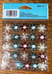 Lot Of 3 Jolees Snowflake Mini Repeats Snow Flake Christmas Winter Green Red Gem