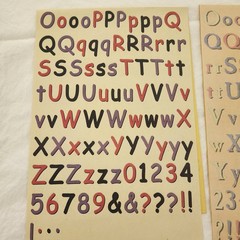 Lot 7 Sheets NON-ADHESIVE Alphabet Letters Numbers Pink Blue Pastel More Vintage