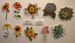 Flowers – Mixed -Stickers -10 PCs – 5 styles available! See Description