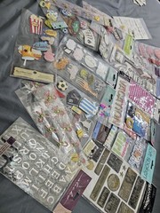 Large Lot of Scarpbooking Supplies Stickers Rub On Words Decorations Stencils