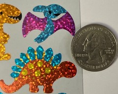 DINOSAUR Prismatic Stickers (11pcs)2.5”x 5”Eggs•Fossil •Hatching•Palm Tree•T-Rex