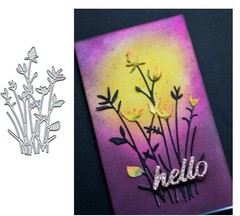 Floral Stems Metal Die Cuts for Card 10.5x8cm/4.13×3.14 inches, silver