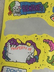 90’s Vintage Post-it Removable Sticker Sheet Monsters Do Not Disturb Beware 1990