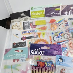 Lot Of Assorted Scrapbook Crafts Embellishments Stickers Family School Sports
