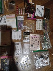 Lot Of 45 + Crafting Embellishments/ Stick Ons And Mini Picture Frames