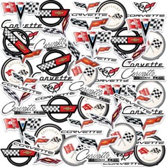 CHEVROLET CORVETTE VARIETY DIE CUT VINYL 50 CT STICKER PACK