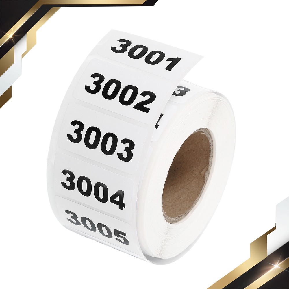 1 Roll Inventory Number Sticker 1.6″x0.8″ 3001-4000 Consecutive Number Stickers