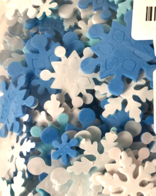 Aneco 600 Pieces Winter Foam Snowflake Stickers Christmas Blue White New