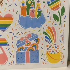 Vintage 1984 Hallmark Rainbow Stickers Hearts Star Castle & More