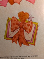 1980 Vintage Stickers Valentines Day Hearts Cupid Current Inc. Colorado Springs