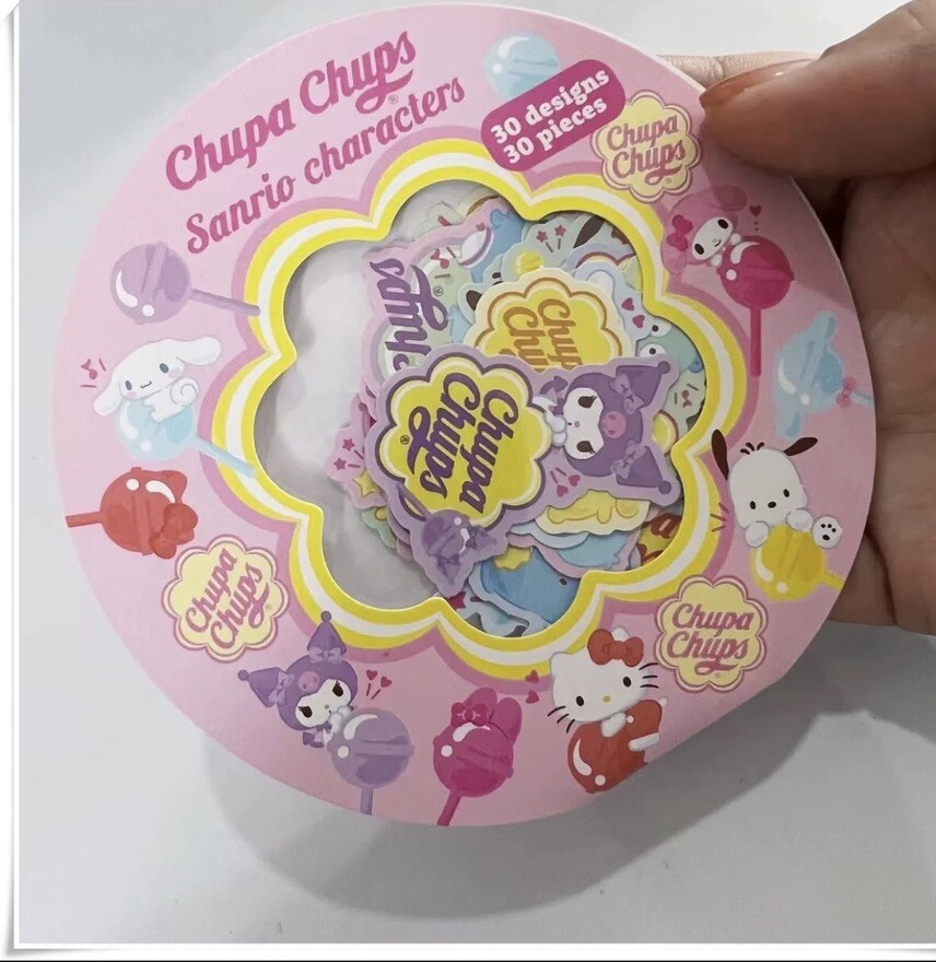Sanrio Chupa Chups Sanrio Characters Sticker Pack Scrapbook Diary’s Kids Kawaii