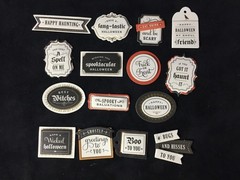 Anna Griffin CREEPY HALLOWEEN Stickers with Sentiments- 35 pcs total