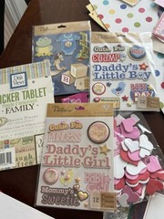 Huge Lot of Scrapbooking Art Supplies Mixed Lot Stickers Tools Paper & More
