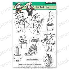 New Penny Black clear Rubber Stamp SCOOTER THE DOG HOT DIGGITY DOG free USA ship