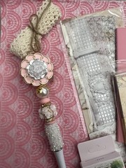 Lot for Journal Diary Scrapbook with Paper, Pet Stickers, Beaded Pen, Lace New