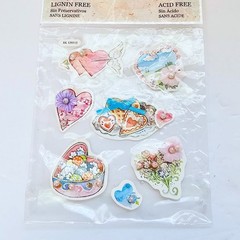 Sticker King Ornamental Sticker Art 3D Heart Floral Scrapbook Decor Pearl Puffy
