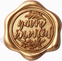 You’Re Invited Wax Seal Stickers, 50 Pack Envelope Seals Self Adhesive Gold for