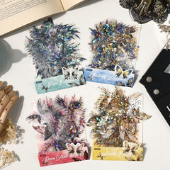 48 Pcs Large Vintage Hot Stamping Butterfly Stickers – Self Adhesive Hardcard Bu