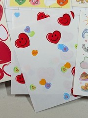 Mixed Lot Partial Sheets – Vintage Stickers Hearts Valentines 1980s
