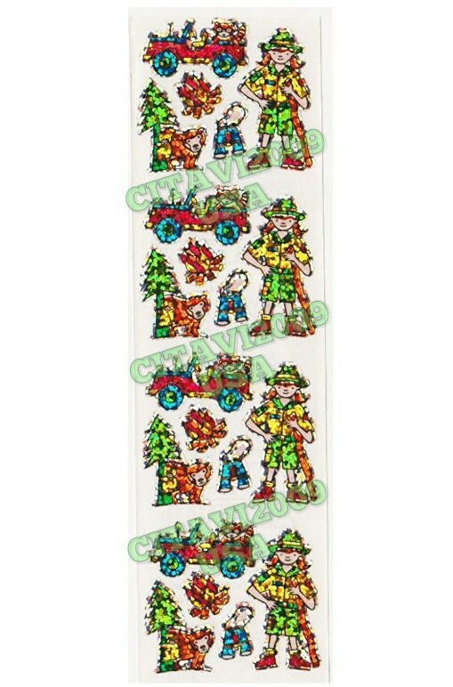 HAMBLY STUDIOS PRISMATIC STICKERS PARK RANGER BEAR RACCOON VINTAGE RARE RETIRED