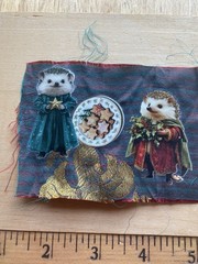 Hedgehog, Woodland, Handmade Ephemera, Scrapbook,Junk Journal,tag,embellishment