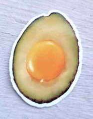 Food Vegetable Avocado Green Sticker Delicious Fruit Eggs Lot of 4 Pcs