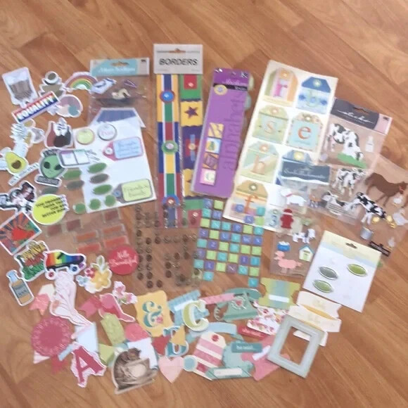 ARTS & CRAFTS SCRAPBOOKING fun Pop culture stickers letters farm animals few NWT